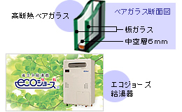 高断熱ベアガラス、エコジョース給湯器