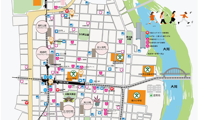 南森町周辺マップ