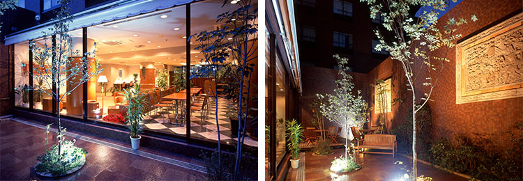 中庭がリゾート感覚の開放感